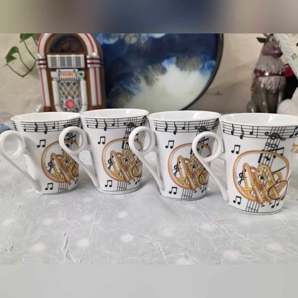Classic Coffee Set Design By Yedi  Design With Music Note Set of  4